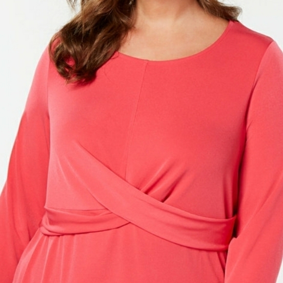 NEW ALFANI PLUS SIZE 0X HOT PINK TOP SUMMER BLOUSE ๐ - Picture 3 of 9